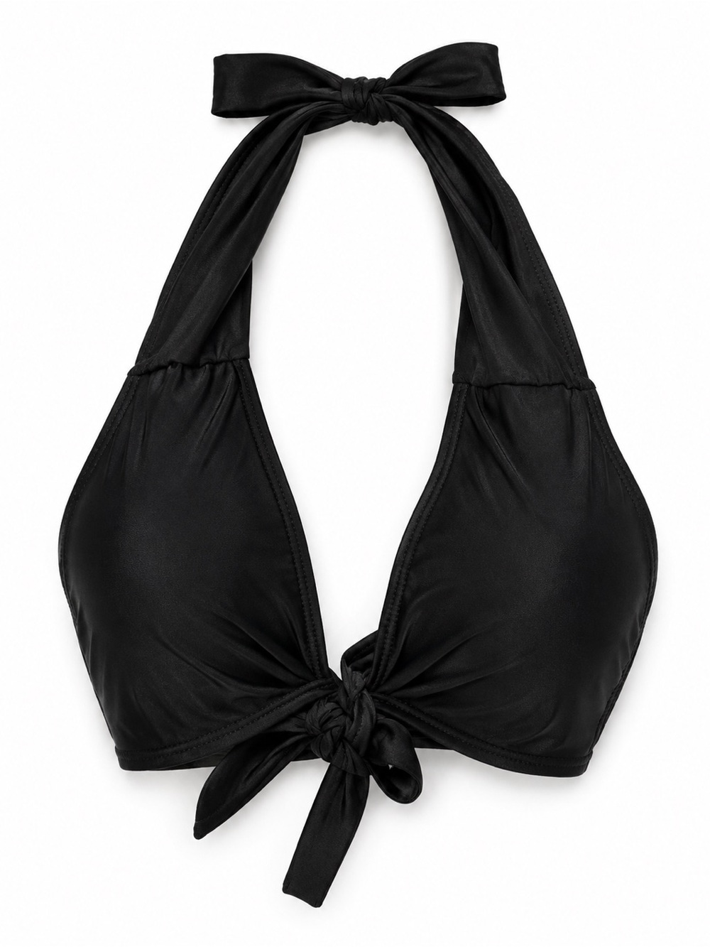 SHEIN Black Plunge Halter Bikini Top | XL | NWOT